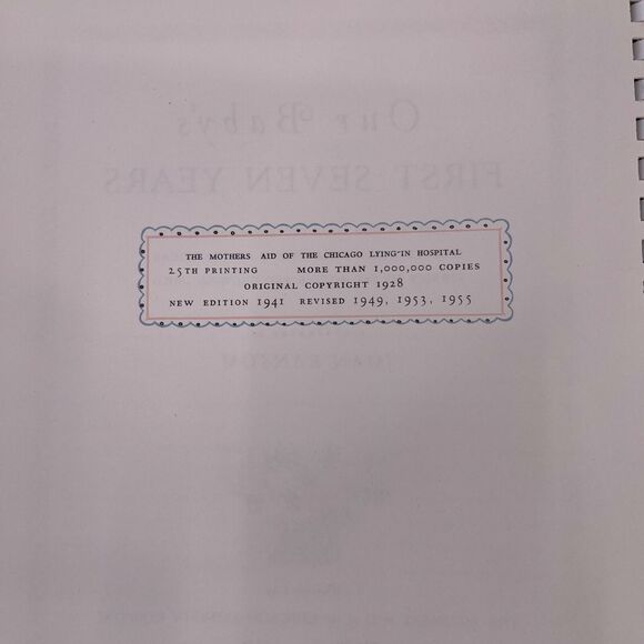 Vintage 1955 Baby Book Babys First Seven Years Record Blank Retro Yellow Cover - Picture 5 of 12